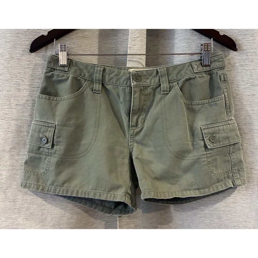 Y2K Hipster Green Cargo Shorts Hot Pants Festival Junior Size 1